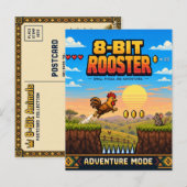Haan, Retro 8-Bit Pixelkunst Briefkaart (Voorkant / Achterkant)
