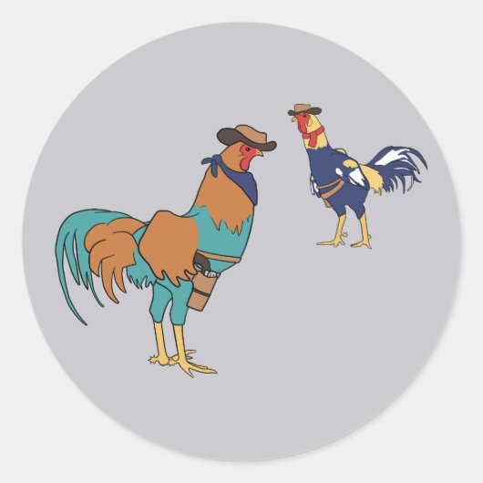 Haan Rivalen Ronde Sticker (Voorkant)
