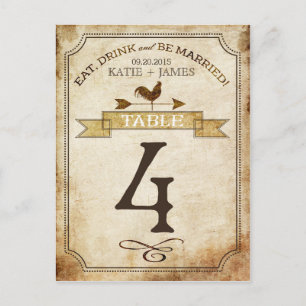  haan rustieke land tafel nummer Kaart