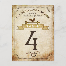 haan rustieke land tafel nummer Kaart