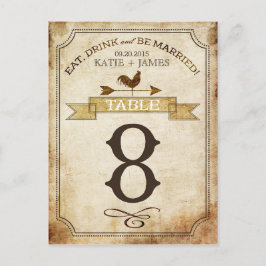 haan rustieke land tafel nummer Kaart