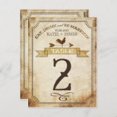  haan rustieke land tafel nummer Kaart (Voorkant / Achterkant)