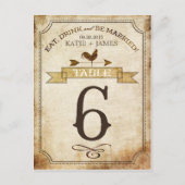  haan rustieke land tafel nummer Kaart (Voorkant)