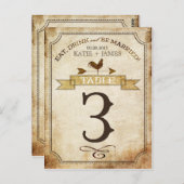  haan rustieke land tafel nummer Kaart (Voorkant / Achterkant)