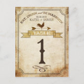  haan rustieke land tafel nummer Kaart (Voorkant)