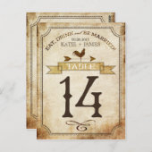  haan rustieke land tafel nummer Kaart (Voorkant / Achterkant)