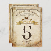  haan rustieke land tafel nummer Kaart (Voorkant / Achterkant)