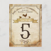  haan rustieke land tafel nummer Kaart (Voorkant)