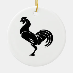 Haan silhouet keramisch ornament