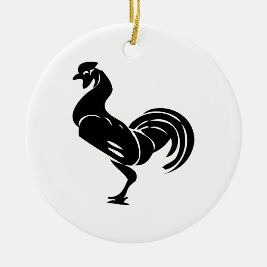 Haan silhouet keramisch ornament (Voorkant)