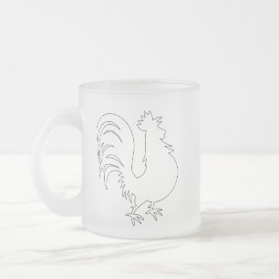 Haan tekening matglas koffiemok