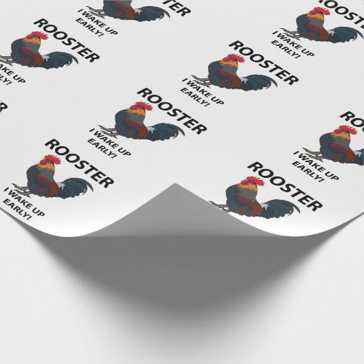 Haan Vogel Ik Wakker Vroeg Grappig Haan Cadeaupapier (Hoek)