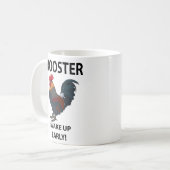 Haan Vogel Ik Wakker Vroeg Grappig Haan Koffiemok (Voorkant links)