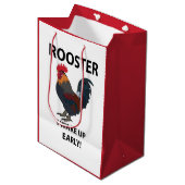 Haan Vogel Ik Wakker Vroeg Grappig Haan Medium Cadeauzakje (Voorkant Gekanteld)