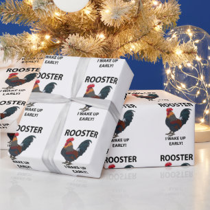Haan Vogel Ik Word Vroeg Wakker Grappige Haan Cadeaupapier