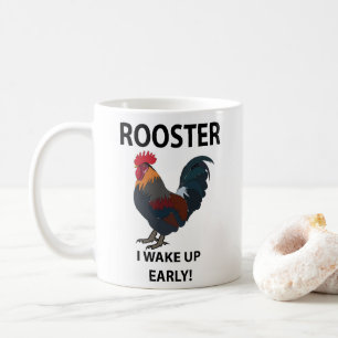 Haan Vogel Ik Word Vroeg Wakker Grappige Haan Koffiemok