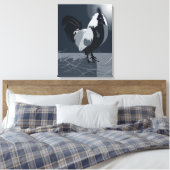 Haan Vogel Land Dier Midden-Nachtsblauwe Keuken Canvas Afdruk (Insitu (Slaapkamer))