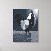 Haan Vogel Land Dier Midden-Nachtsblauwe Keuken Canvas Afdruk (Voorkant)