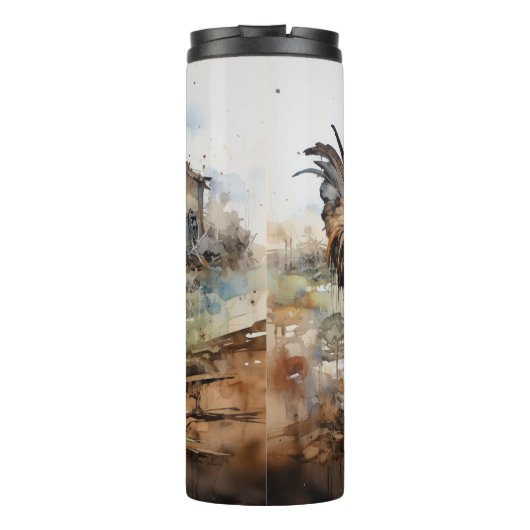 Haan Voor een schuur Thermosbeker (Achterkant)