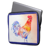 Haan Waterverf Kippenvogel vader Laptop Sleeve (Voorkant Links)