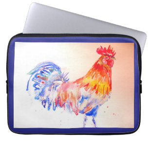 Haan Waterverf Kippenvogel vader Laptop Sleeve