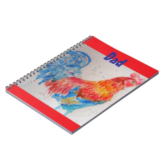 Haan Waterverf Kippenvogel vader Notitieboek (Linkerzijde)