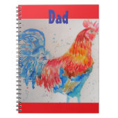 Haan Waterverf Kippenvogel vader Notitieboek (Voorkant)