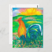 Haan Waterverf schilderij Briefkaart (Voorkant / Achterkant)