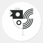 Haan Zodiac Ronde Sticker (Voorkant)