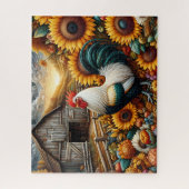 Haan Zonnebloem Schuur Legpuzzel (Verticaal)