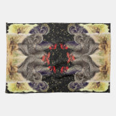 Haan Zwart Goud Sterren Keuken Handdoeken (Horizontaal)