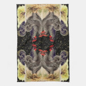 Haan Zwart Goud Sterren Keuken Handdoeken (Verticaal)