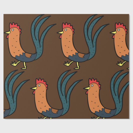 haantje cadeaupapier (Vlak)