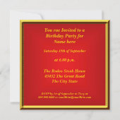 Haantje Chinees Symbool Rood Gouden Frame Kaart (Achterkant)
