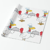 Haantje dat eten serveert cadeaupapier (Uitgerold)