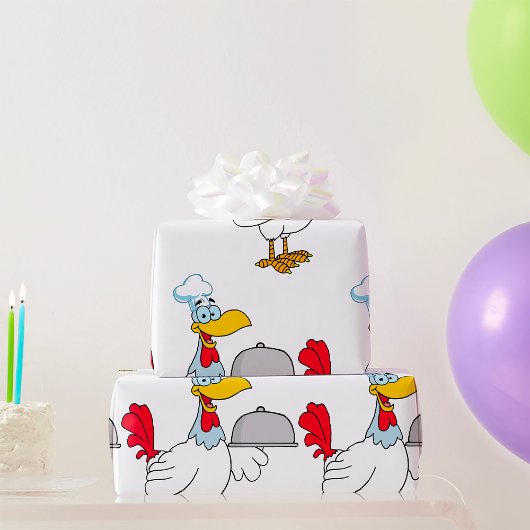 Haantje dat eten serveert cadeaupapier