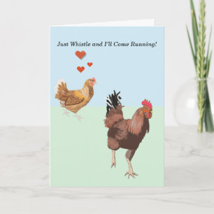 Haantje en Kip Valentijn Feestdagen Kaart