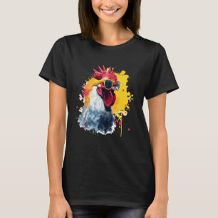 Haantje Kip Met Zonnebril Motief Cool Kip T-shirt