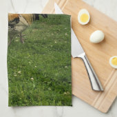 Haantje Kip Op de Boerderij  Theedoek (Quarter Fold)