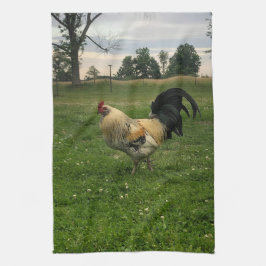 Haantje Kip Op de Boerderij  Theedoek