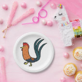 haantje papieren bordje (Feest)