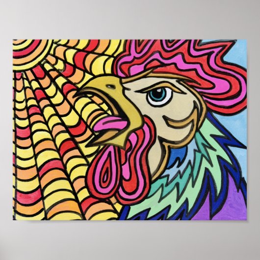Haantje Poster om wakker te worden (Voorkant)