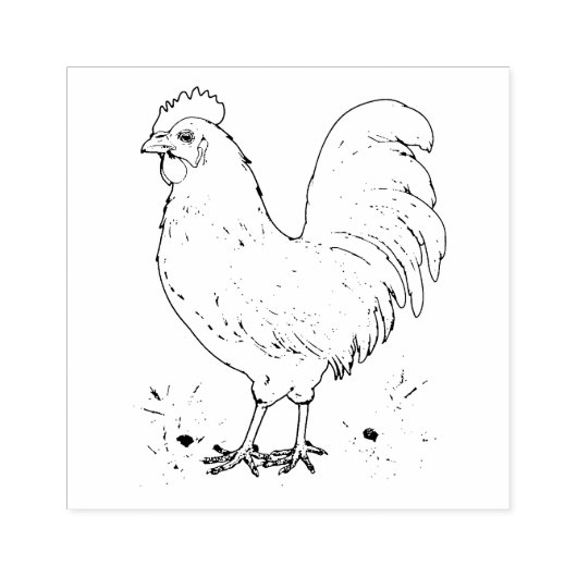 haantje rubberstempel (Afrduk)