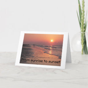 "HAAPPY BIRTHDAY VAN SUNRISE NAAR SUNDOWN KAART