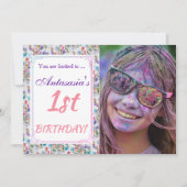 HAAR 1E VERJAARDAG INVITE KAART (Voorkant)