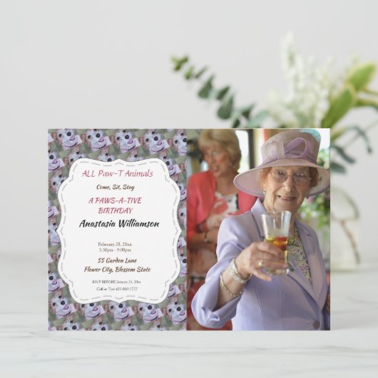 HAAR 1E VERJAARDAG INVITE KAART (Staand voorkant)