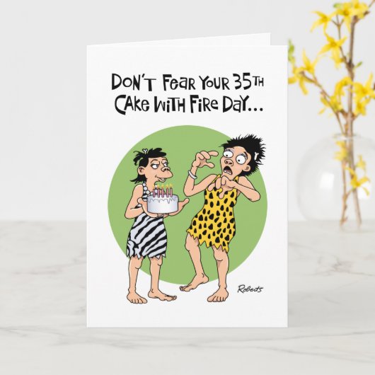 Haar 35ste verjaardag kaart (Gele Bloem)