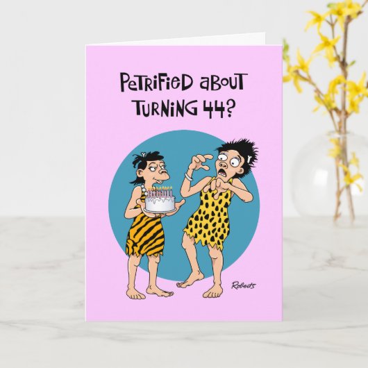 Haar 44e geboortedag Wenskaart Kaart (Gele Bloem)