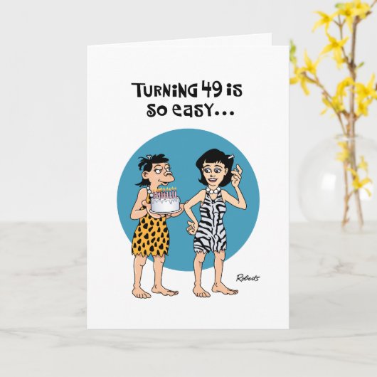 Haar 49e geboortedag Wenskaart Kaart (Gele Bloem)