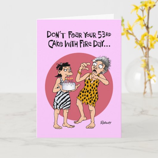 Haar 53ste verjaardag kaart (Gele Bloem)